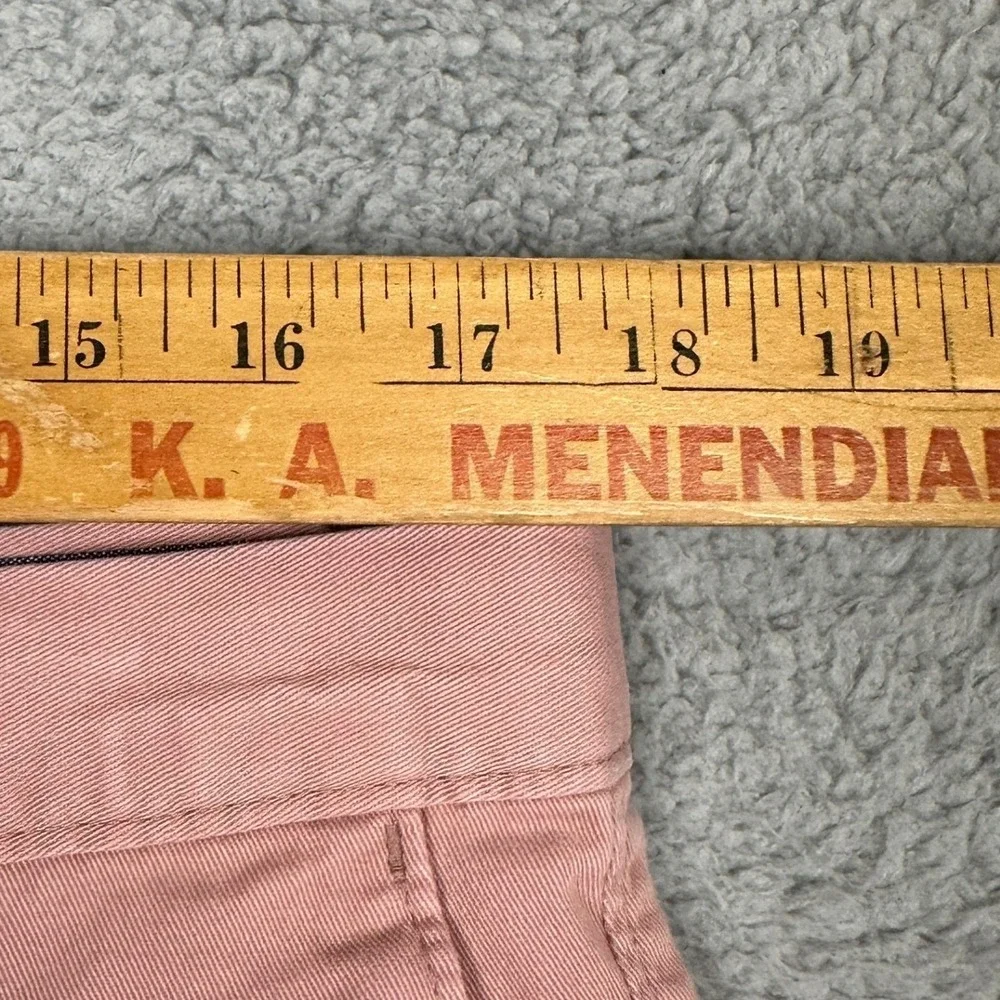 Banana Republic Aiden Shorst Men 35 Pink Khaki Chino Slim Fit Flat Front Stretch